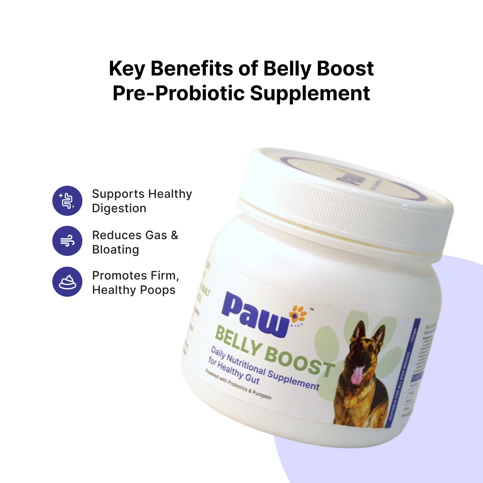 Gut Microflora,  Comfort,  Immunity, bloating reduce, dog prebiotic